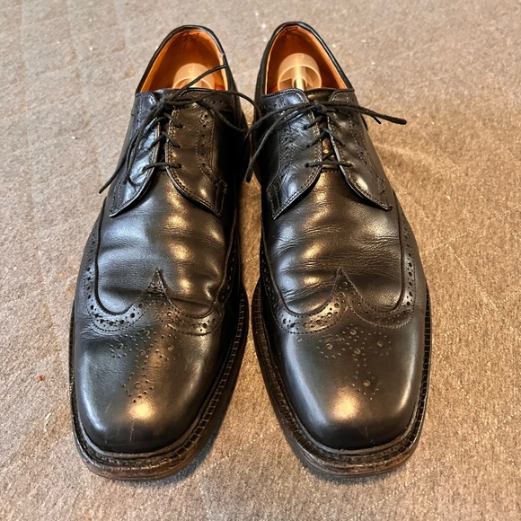 ALLEN EDMONDSHudson 12 D Black Leather Wingtip Brogue Oxford Shoes